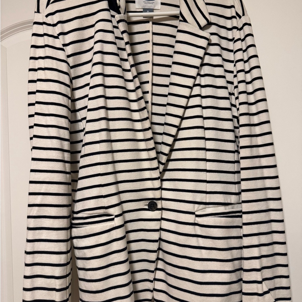 Old Navy Black and White Striped Blazer